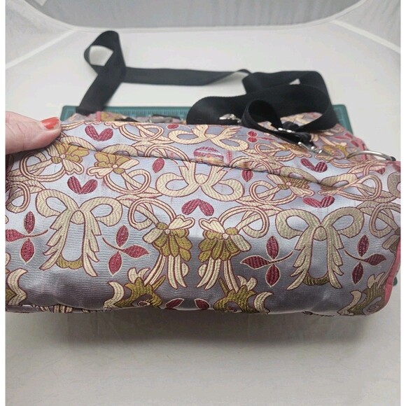 PETUNIA PICKLE BOTTOM Brocade Tote Diaper Bag Baby Backpack Pink - Picture 10 of 16